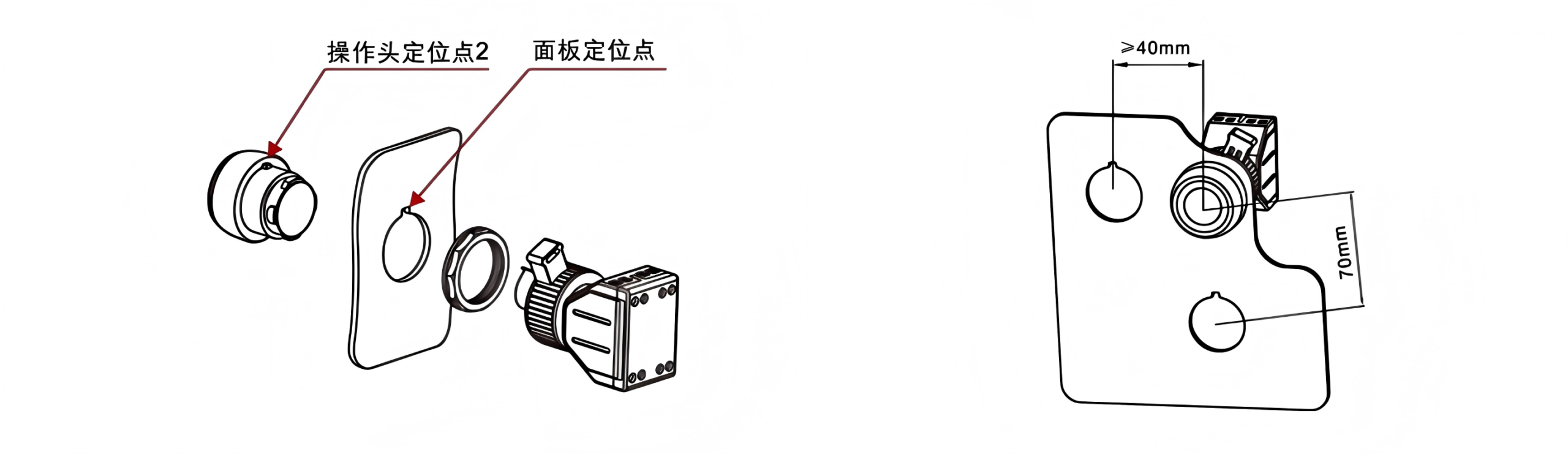 ch0801 ex proof push button operating head module