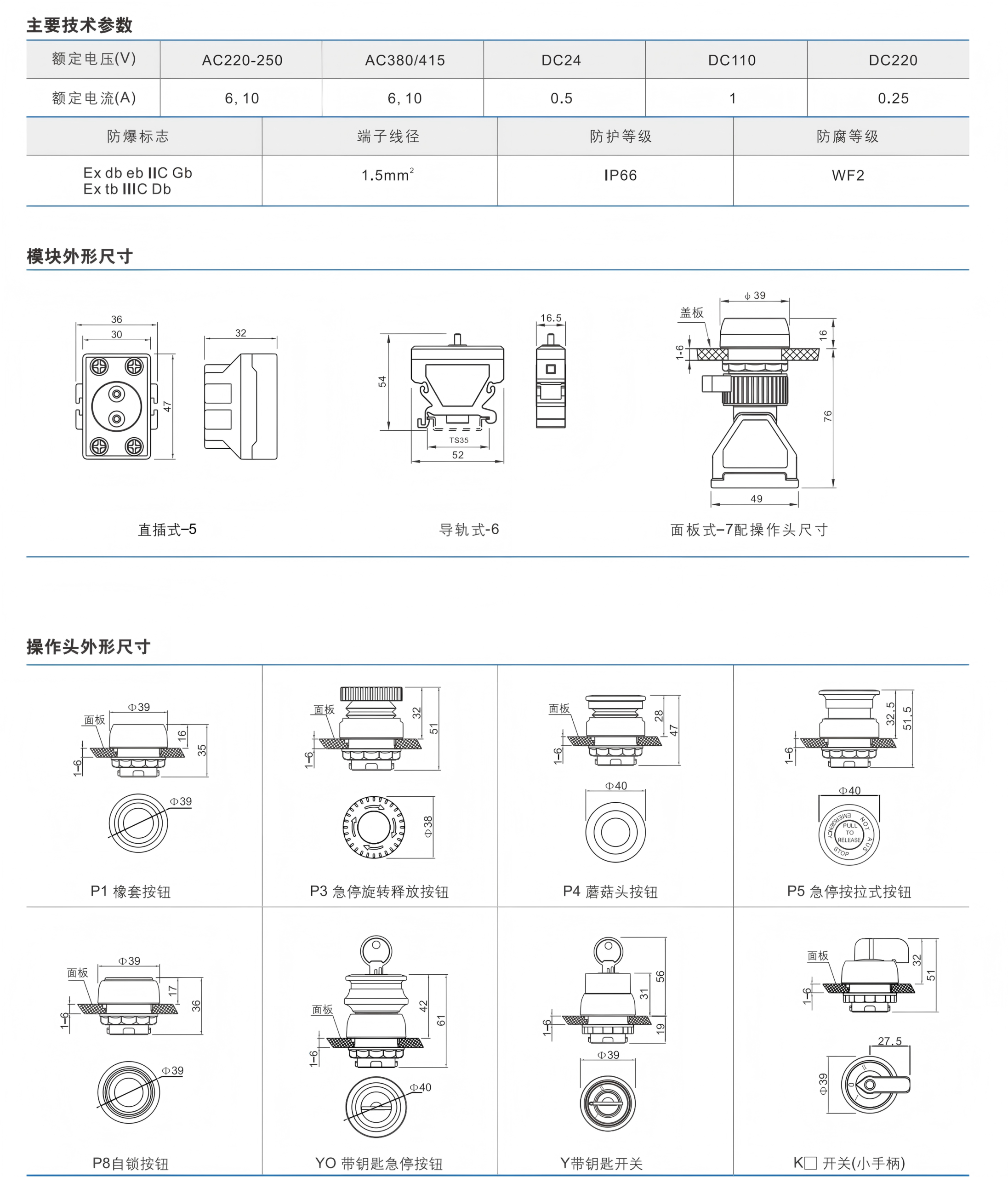 ba8097 explosion proof push button