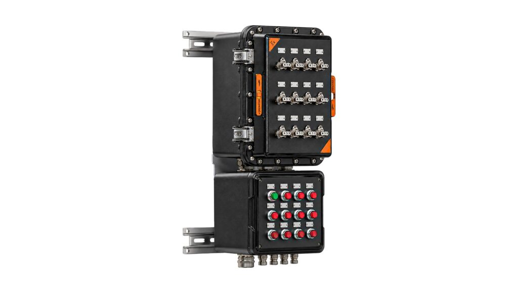Real explosion-protected control panel used to illustrate model and document verification