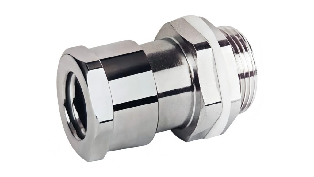 Stainless steel cable gland for cable entry sealing in combustible dust installations