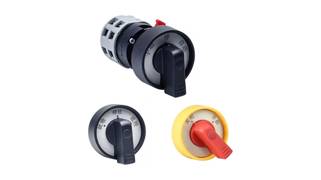 ATEX Importer vs Distributor Duties for Ex Equipment Three panel-mount rotary selector assemblies photographed on a white background