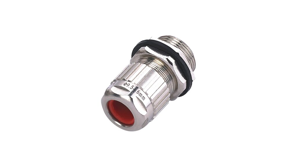 Ex Cable Entry Thread Compatibility: How to Match Glands and Enclosures Metal cable gland with a visible cable-size range marking photographed on a white background