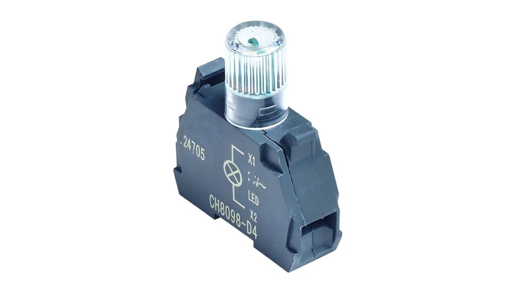 Ex q Powder Filling: Scope and Marking Explained Clear-lens panel-mount signal light module photographed on a white background
