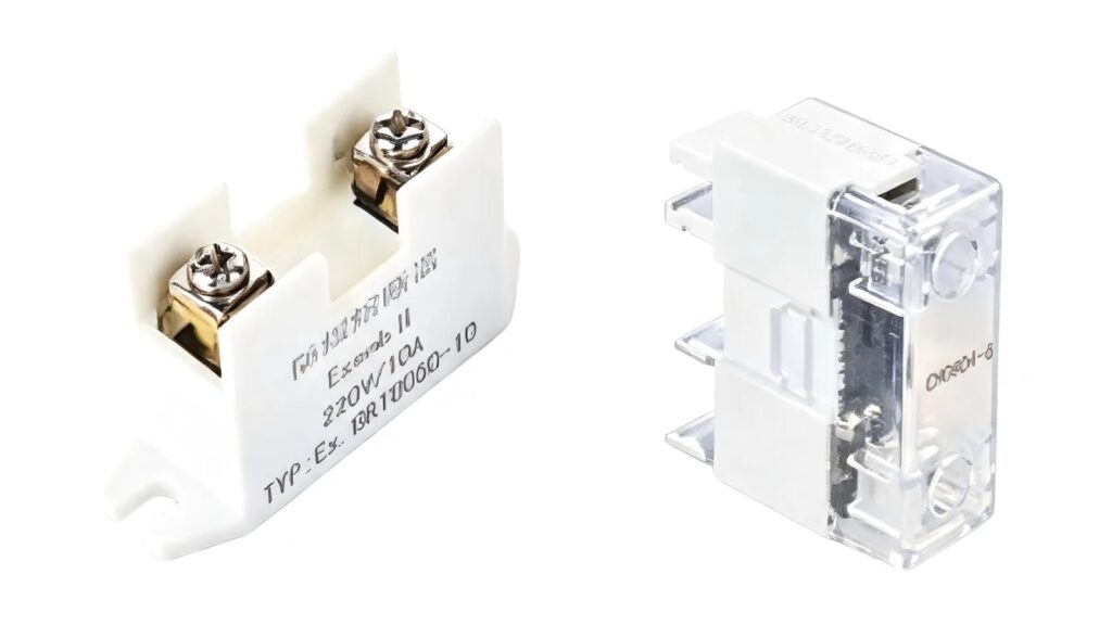 Explosion-Proof Fuse Module: 12 Buyer FAQs White fuse holder modules with screw terminals and clear covers arranged on a white background