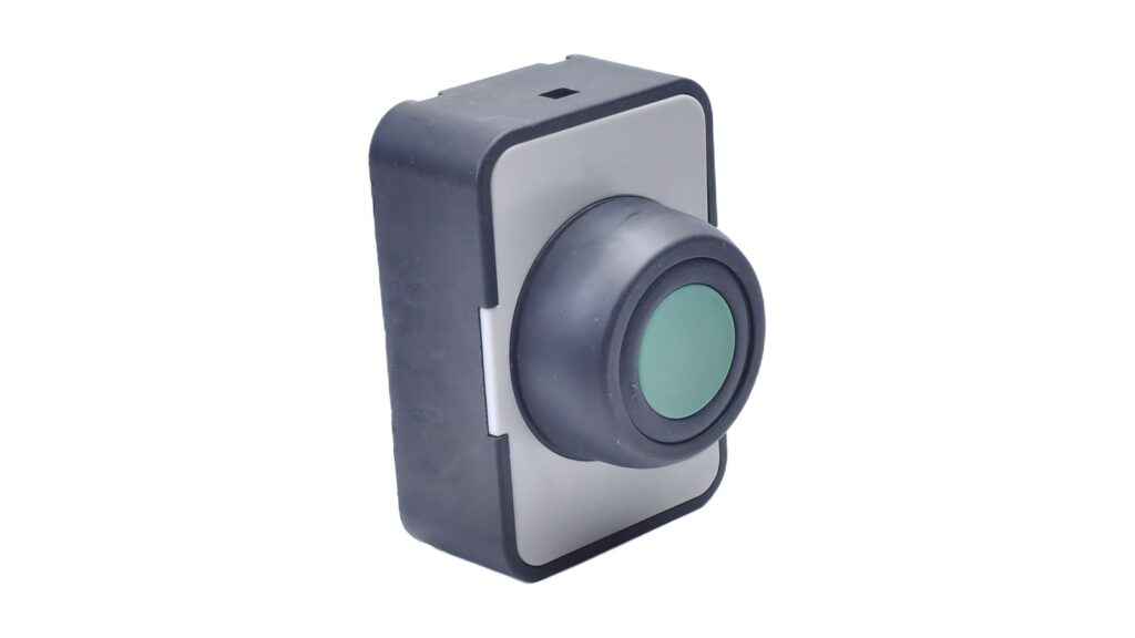IECEx QAR vs CoC: What Ex Equipment Buyers Must Check Green panel-mounted industrial push-button assembly photographed on a white background
